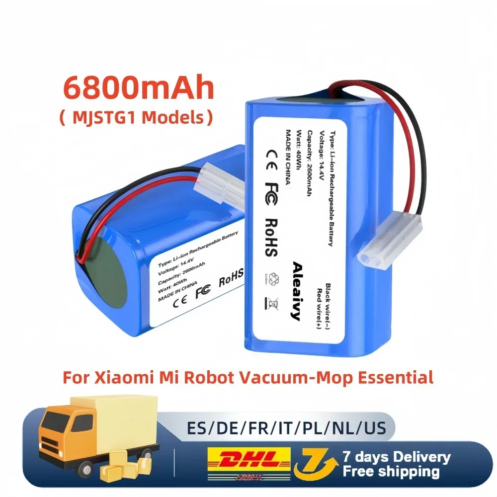 High-Quality 18650 Batteries 14.4V 2600mAh Li-ion Battery For XIAOMI MIJIA MI Robot Vacuum-Mop Essential MJSTG1 Vacuum Cleaner
High-Quality 18650 Batteries 14.4V 2600mAh Li-ion Battery For XIAOMI MIJIA MI Robot Vacuum-Mop Essential MJSTG1 Vacuum Cleaner