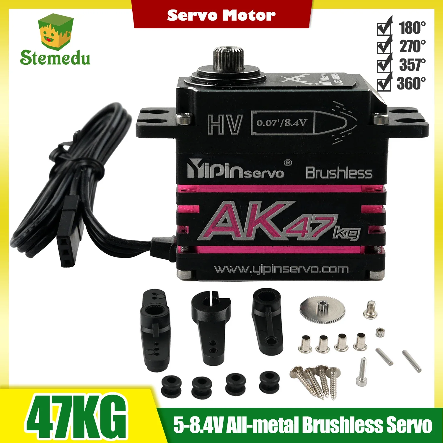 AK47 цифровой бесщеточный сервопривод 47 кг с высоким крутящим моментом рулевого управления магнитный энкодер водонепроницаемый шестерня из нержавеющей стали ШИМ-управление для радиоуправляемого робота
AK47 цифровой бесщеточный сервопривод 47 кг с высоким крутящим моментом рулевого управления магнитный энкодер водонепроницаемый шестерня из нержавеющей стали ШИМ-управление для радиоуправляемого робота