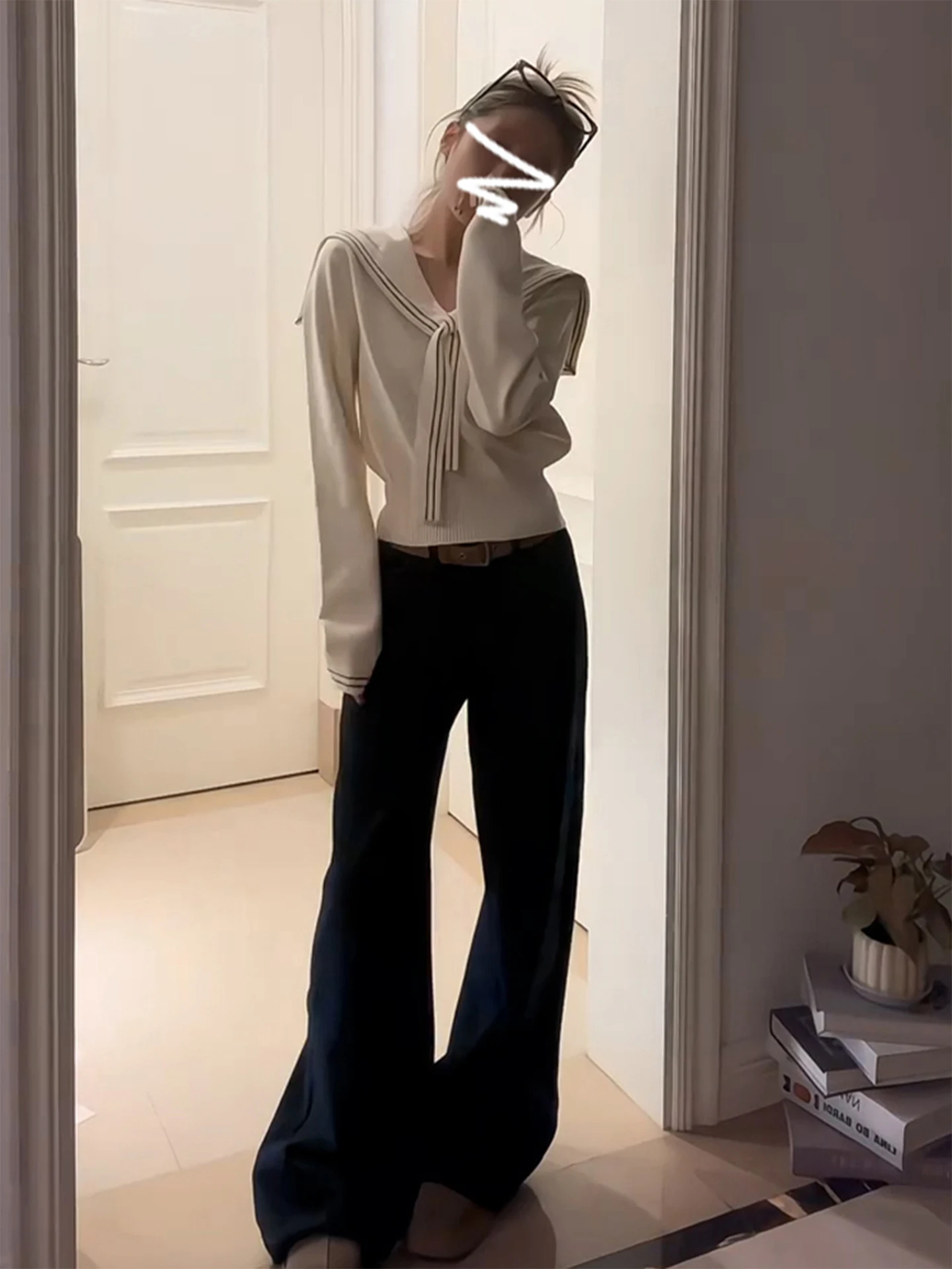 Sli Naval Collar Knitted Sweater Women's Base Layer irt Korean Sle Top Trendy Early Autumn Faion College Sle
Sli Naval Collar Knitted Sweater Women's Base Layer irt Korean Sle Top Trendy Early Autumn Faion College Sle