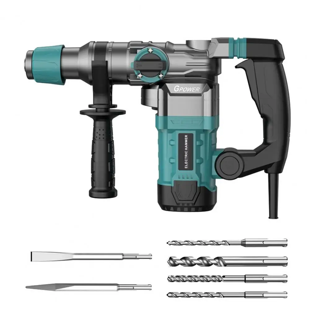 Powerful 3-in-1 Rotary Hammer Drill 1-1/4"13A Heavy Duty SDS With Safety Clutch 4 Modes Variable Speed Kit Includes Chisels Bits
Powerful 3-in-1 Rotary Hammer Drill 1-1/4"13A Heavy Duty SDS With Safety Clutch 4 Modes Variable Speed Kit Includes Chisels Bits