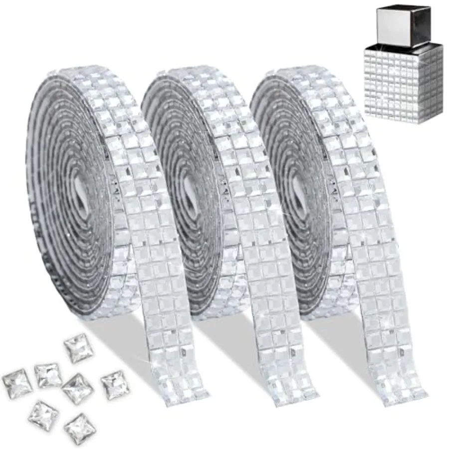 Bling Rhinestones Ribbons, Sticky Glass Crystal Ribbon for DIY Crafts, 0.9 CM Wide Rhinestone Tape Sticker, White 3 Yards Diamo
Bling Rhinestones Ribbons, Sticky Glass Crystal Ribbon for DIY Crafts, 0.9 CM Wide Rhinestone Tape Sticker, White 3 Yards Diamo