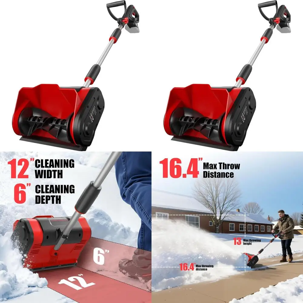 Беспроводной снегоочиститель 18 В, 12 каналов 20 футов, регулируемой ручкой, предохранительным выключателем для подъездных дорог, палуб и патио
Беспроводной снегоочиститель 18 В, 12 каналов 20 футов, регулируемой ручкой, предохранительным выключателем для подъездных дорог, палуб и патио