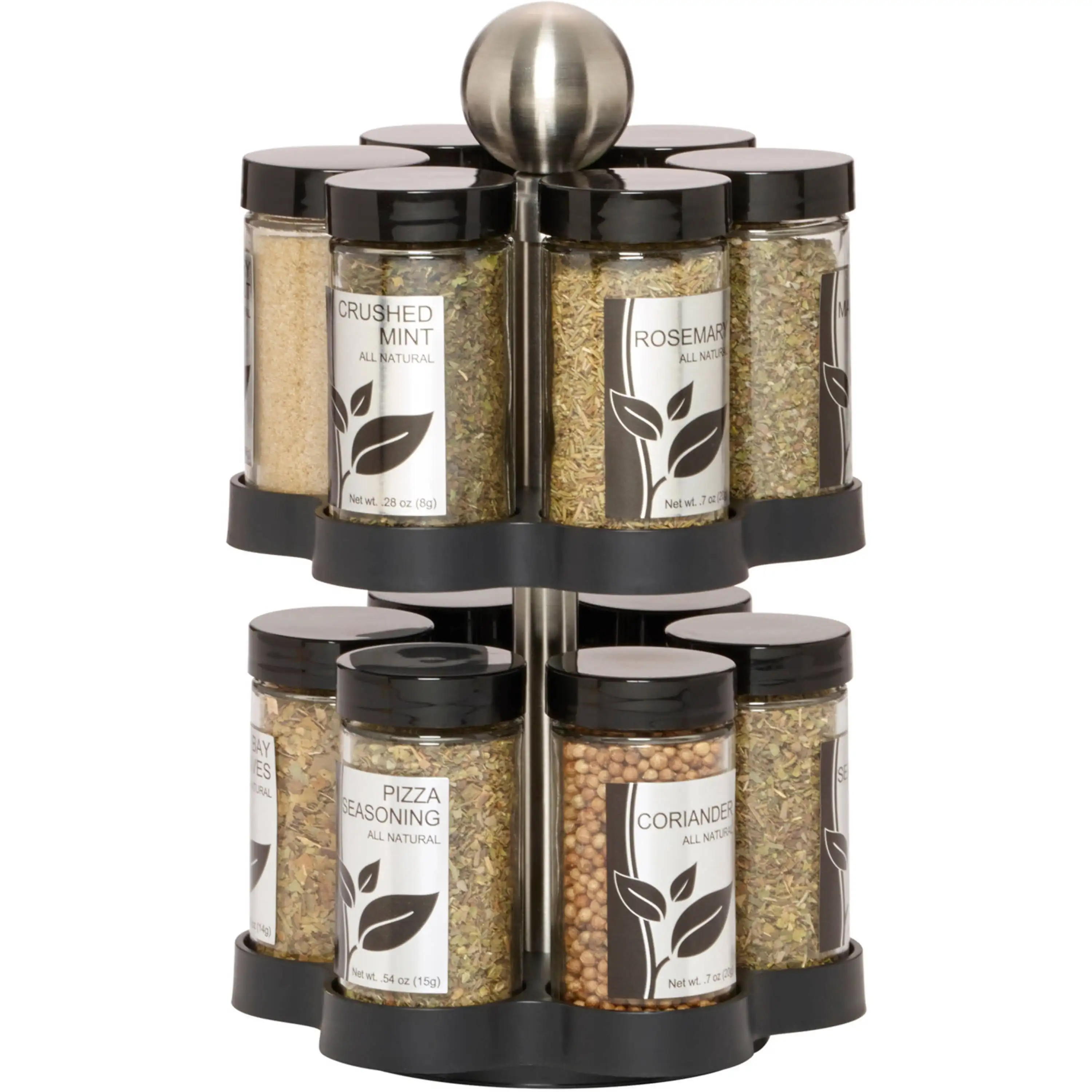 Madison 12-Jar Revolving Countertop Spice Rack Organizer with Free Spice Refills for 5 Years in Black
Madison 12-Jar Revolving Countertop Spice Rack Organizer with Free Spice Refills for 5 Years in Black