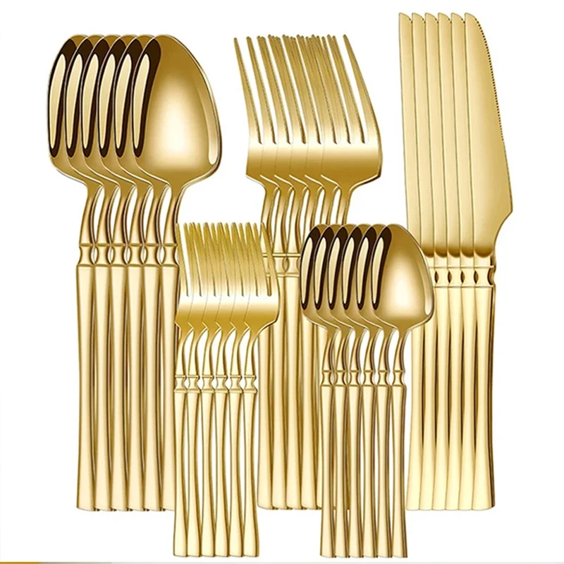 20/30pcs stainless steel small waist tableware set, including knife, fork, spoon, tea spoon and tea fork, suitable for parties.
20/30pcs stainless steel small waist tableware set, including knife, fork, spoon, tea spoon and tea fork, suitable for parties.