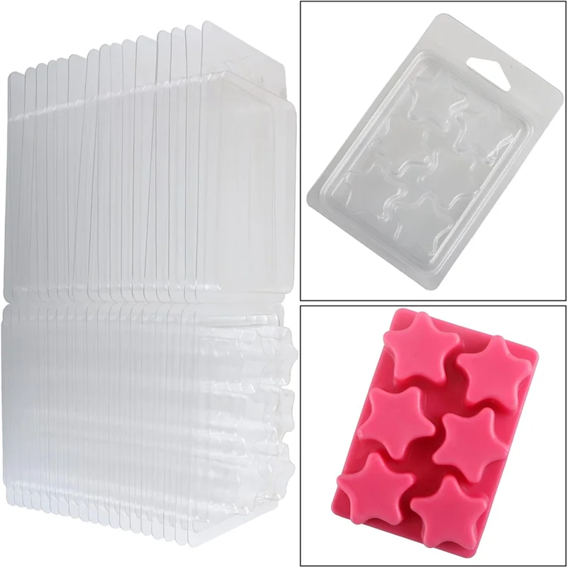 ABZS Wax Melt Containers-6 Cavity Clear Empty Plastic Wax Melt Molds-50 Packs Pentacle Shape Clamshells For Tarts Wax Melts Dura
ABZS Wax Melt Containers-6 Cavity Clear Empty Plastic Wax Melt Molds-50 Packs Pentacle Shape Clamshells For Tarts Wax Melts Dura