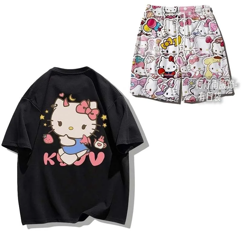 Hello Kitty Anime Kawaii Sanrio Ins Fashion Girls Boys Cotton Short Sleeved Shirt Pants Set Cute Summer Casual Clothes Gifts
Hello Kitty Anime Kawaii Sanrio Ins Fashion Girls Boys Cotton Short Sleeved Shirt Pants Set Cute Summer Casual Clothes Gifts