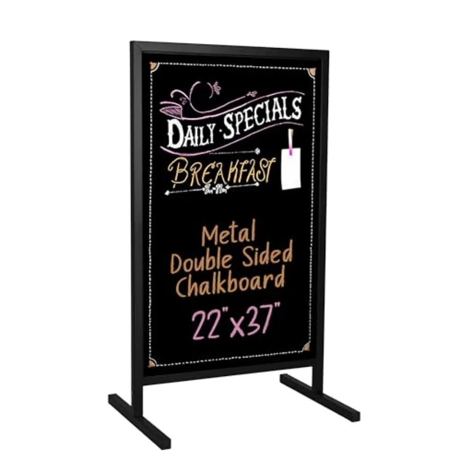 Metal Double Sided Swinging Chalkboard Sign - 22x37 inch Magnetic Sidewalk Sign - A Frame Chalkboard Alternative Menu Board for
Metal Double Sided Swinging Chalkboard Sign - 22x37 inch Magnetic Sidewalk Sign - A Frame Chalkboard Alternative Menu Board for