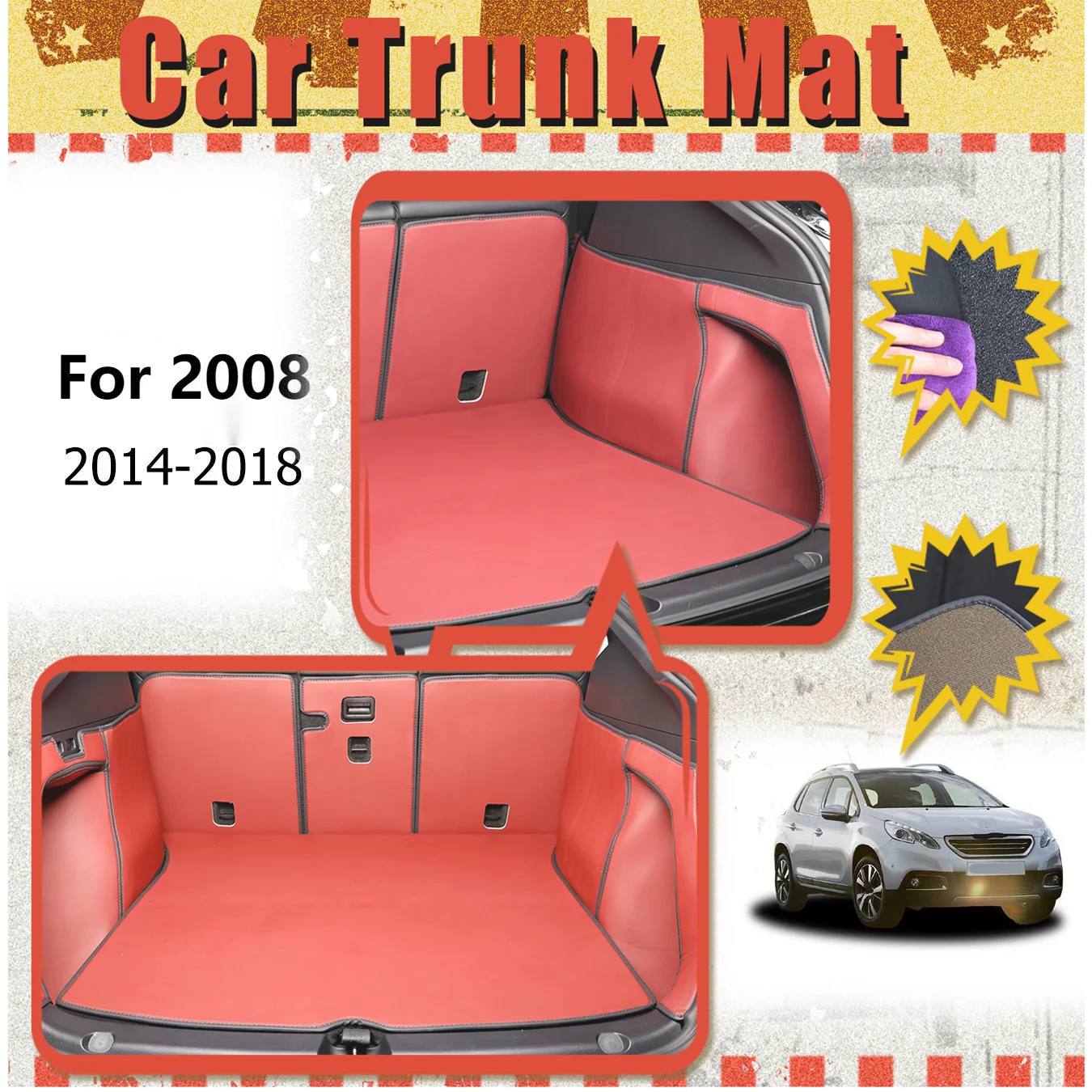 For Peugeot For 2008 2014-2018 Car Trunk Mat Full Encirclement thickened three-layer PVC anti-slip wear-resistant waterproof
For Peugeot For 2008 2014-2018 Car Trunk Mat Full Encirclement thickened three-layer PVC anti-slip wear-resistant waterproof