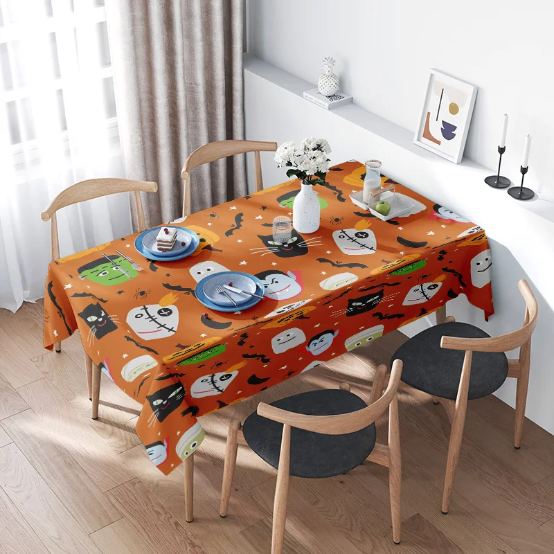 Halloween-themed tablecloth with pumpkin, ghost print design for dining room decor orange color available in various sizes
Halloween-themed tablecloth with pumpkin, ghost print design for dining room decor orange color available in various sizes