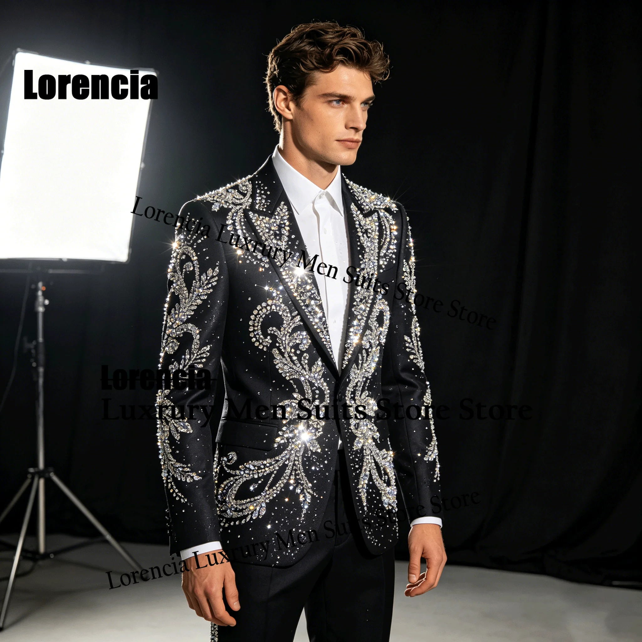 Intricate Crystal Gems Suit For Men Customized Groom Party Male Blazer 2 Piece Sets Fashion Slim Fit Tuxedos Evening Ropa Hombre
Intricate Crystal Gems Suit For Men Customized Groom Party Male Blazer 2 Piece Sets Fashion Slim Fit Tuxedos Evening Ropa Hombre