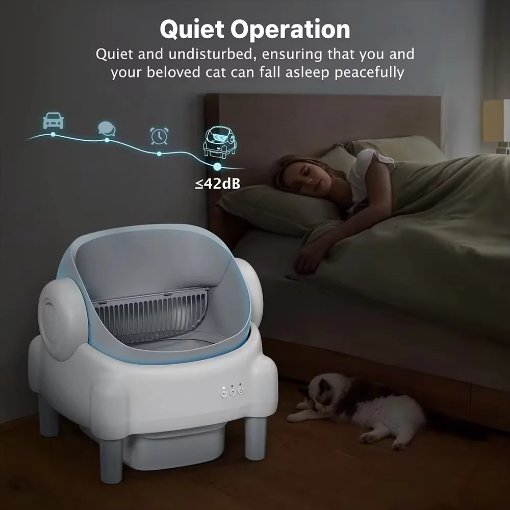 Large automatic cat box with smart sensor cleaning, quiet operation, deodorization and eco-friendly design
Large automatic cat box with smart sensor cleaning, quiet operation, deodorization and eco-friendly design