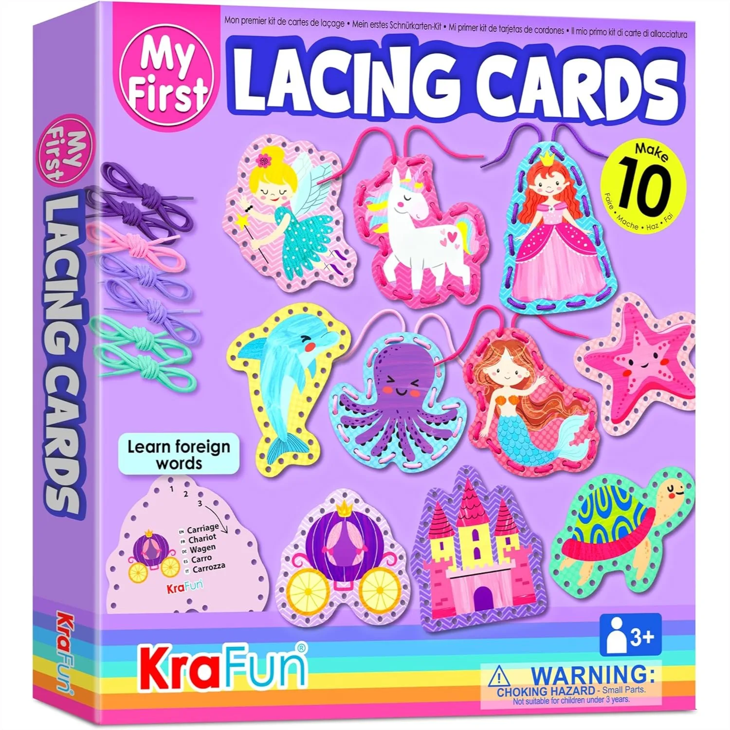 Unicorn Lacing Card Kit for Kids Arts & Crafts, 10 Easy Princess Mermaid Lacing Projects for Toddlers, Fine Motor Skills Toys
Unicorn Lacing Card Kit for Kids Arts & Crafts, 10 Easy Princess Mermaid Lacing Projects for Toddlers, Fine Motor Skills Toys