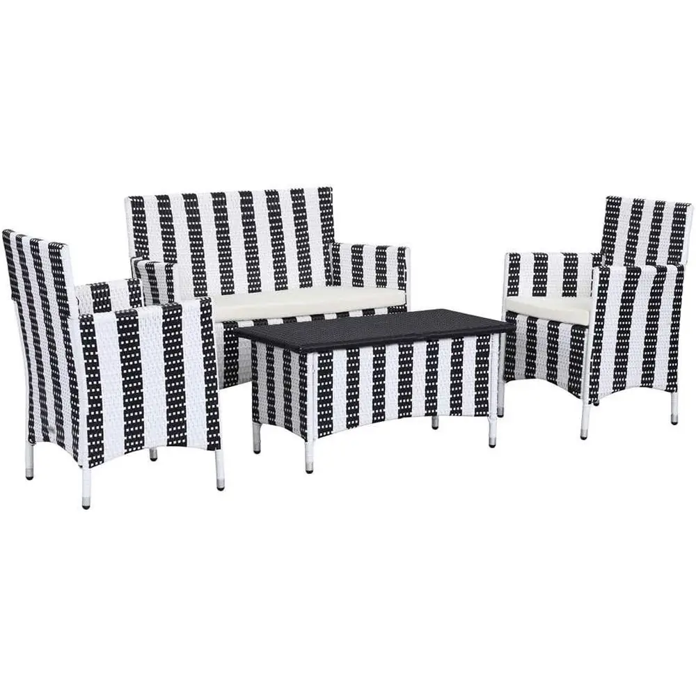 Black and White 4-Piece Outdoor Patio Set
Black and White 4-Piece Outdoor Patio Set
