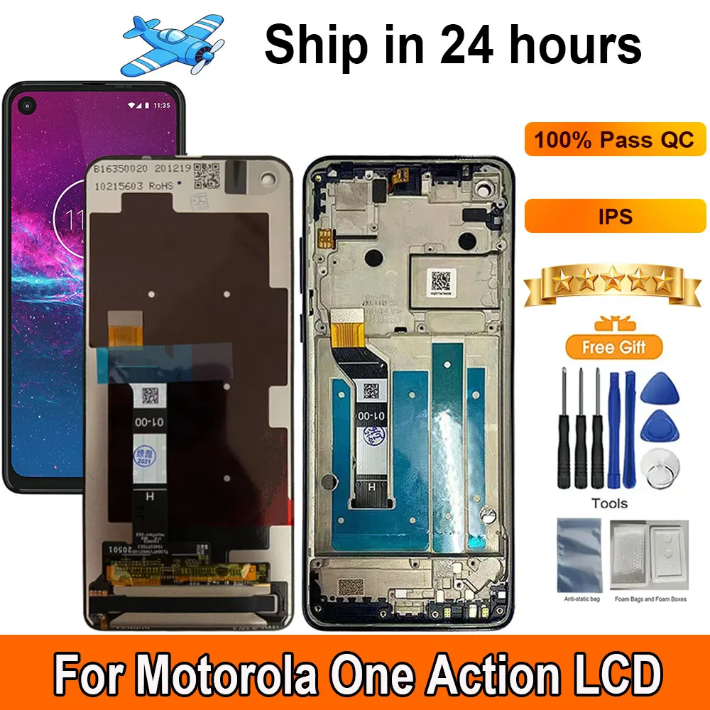 6.3”Screen For Motorola One Action LCD Display Touch Panel Digitizer Assembly Replacement LCD With Frame XT2013-1, XT2013-2,
6.3”Screen For Motorola One Action LCD Display Touch Panel Digitizer Assembly Replacement LCD With Frame XT2013-1, XT2013-2,