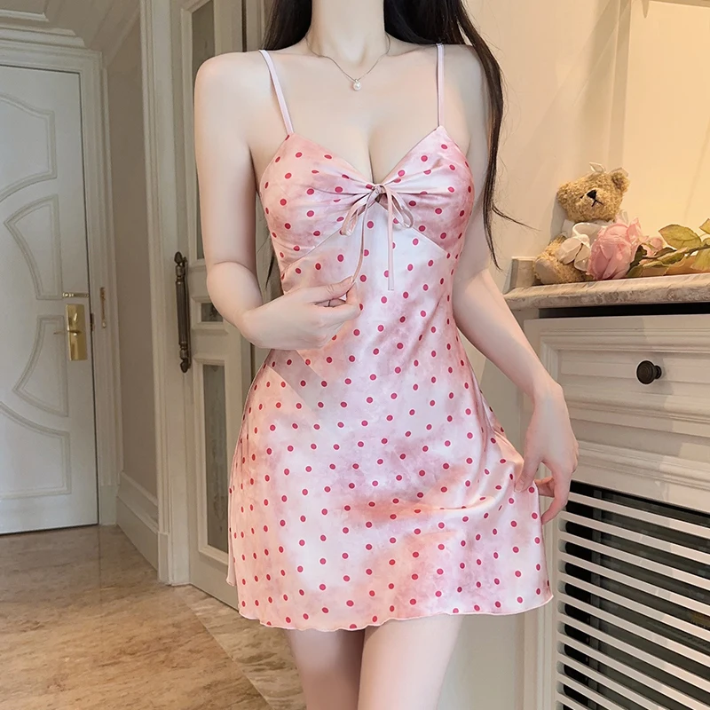 Sweet Pink Gradient Polka Night Dress Woman Lingеrie Nightgowns Sleepwear Female Lingeries Sexy Hot Night Wear For Ladies 
Sweet Pink Gradient Polka Night Dress Woman Lingеrie Nightgowns Sleepwear Female Lingeries Sexy Hot Night Wear For Ladies
