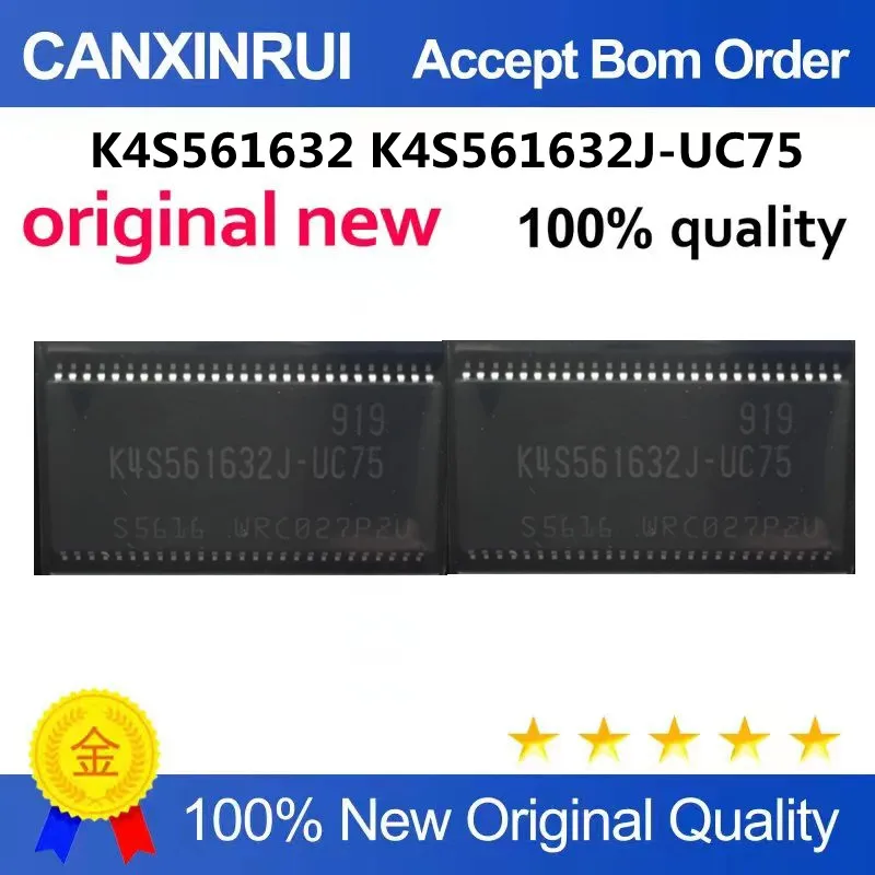 Brand new original K4S561632 K4S561632J-UC75 storage memory chip in TSOP-4 package
Brand new original K4S561632 K4S561632J-UC75 storage memory chip in TSOP-4 package