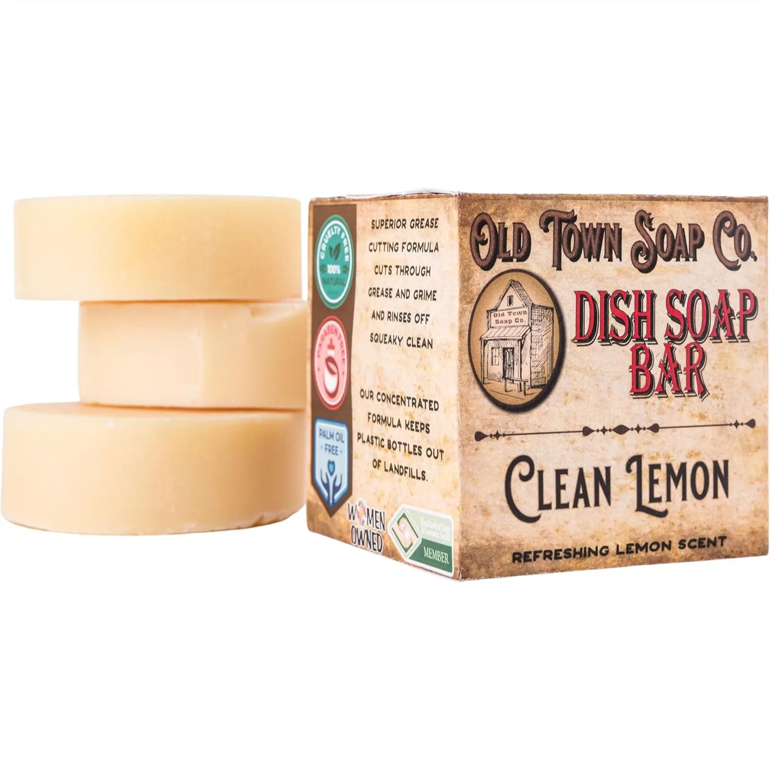 Natural Lemon Dish Soap Bar - 3 Pack, 4oz Each, Plastic-Free Kitchen Cleaning Block
Natural Lemon Dish Soap Bar - 3 Pack, 4oz Each, Plastic-Free Kitchen Cleaning Block