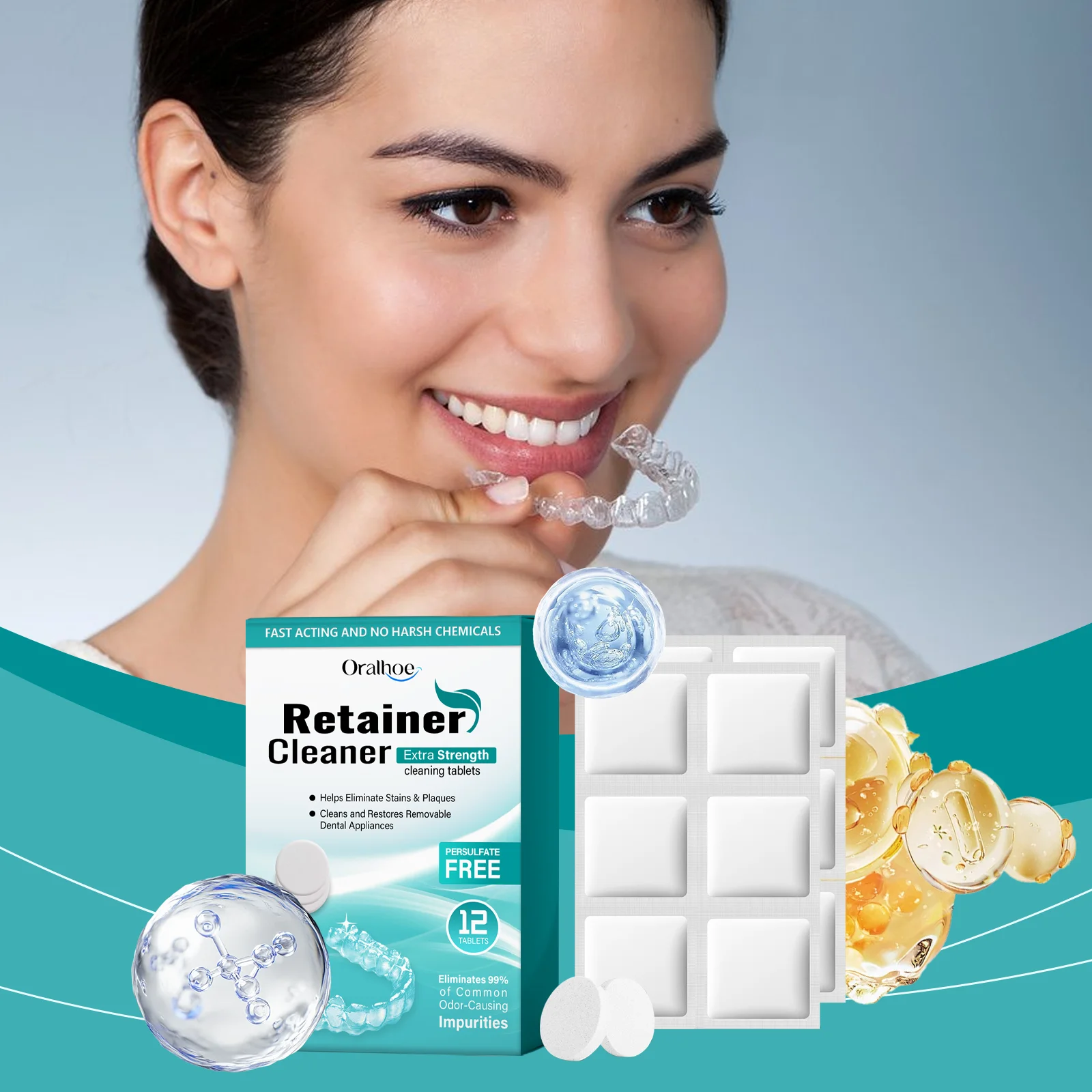 Denture & Retainer Cleansing Tablets • Effectively Removes Plaque & Buildup • Deep Stain Cleaning • Gentle Daily Oral Care
Denture & Retainer Cleansing Tablets • Effectively Removes Plaque & Buildup • Deep Stain Cleaning • Gentle Daily Oral Care