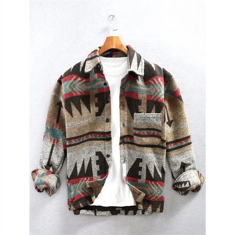 American-style Printed Brushed Long-sleeved Woolen Shirt for Men, Loose, Thick and Warm Floral Shirt Jacket for Winter Fashion
American-style Printed Brushed Long-sleeved Woolen Shirt for Men, Loose, Thick and Warm Floral Shirt Jacket for Winter Fashion
