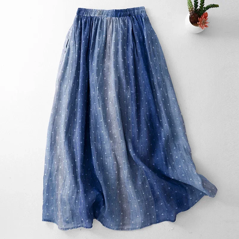 Gradient Color Polka Dot Print Bustier Skirt Women's Summer New Japanese Literary Retro Temperament Casual Cotton A-line Skirt 
Gradient Color Polka Dot Print Bustier Skirt Women's Summer New Japanese Literary Retro Temperament Casual Cotton A-line Skirt