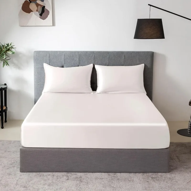 Silk Sheets + Deep Pocket Fitted Sheet, Pillowcase, Flat Sheet, Breathable, Smooth
Silk Sheets + Deep Pocket Fitted Sheet, Pillowcase, Flat Sheet, Breathable, Smooth