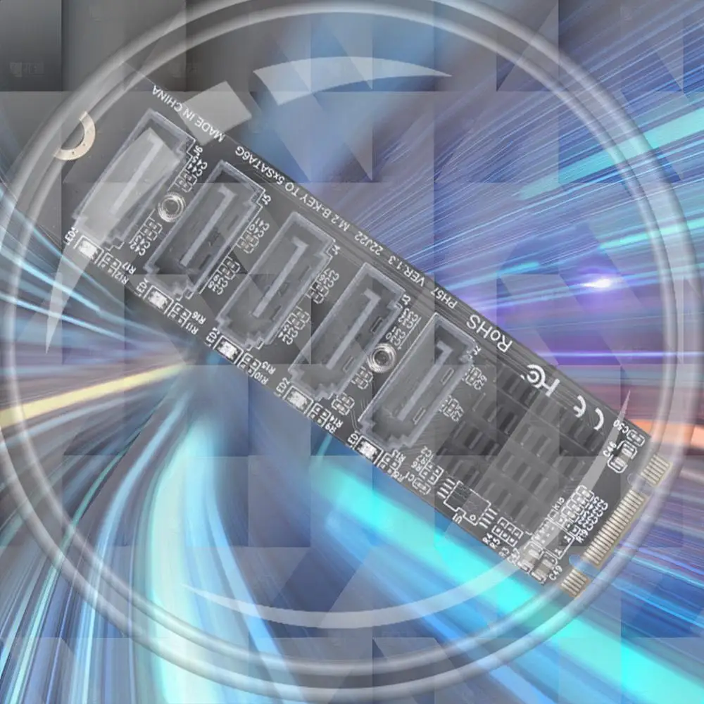 Expansion Card M.2 To SATA 3.0 Adapter Card M.2 MKEY PCI-E Riser Card 5/6 Port NVME To SATA Converter Support PM Function
Expansion Card M.2 To SATA 3.0 Adapter Card M.2 MKEY PCI-E Riser Card 5/6 Port NVME To SATA Converter Support PM Function