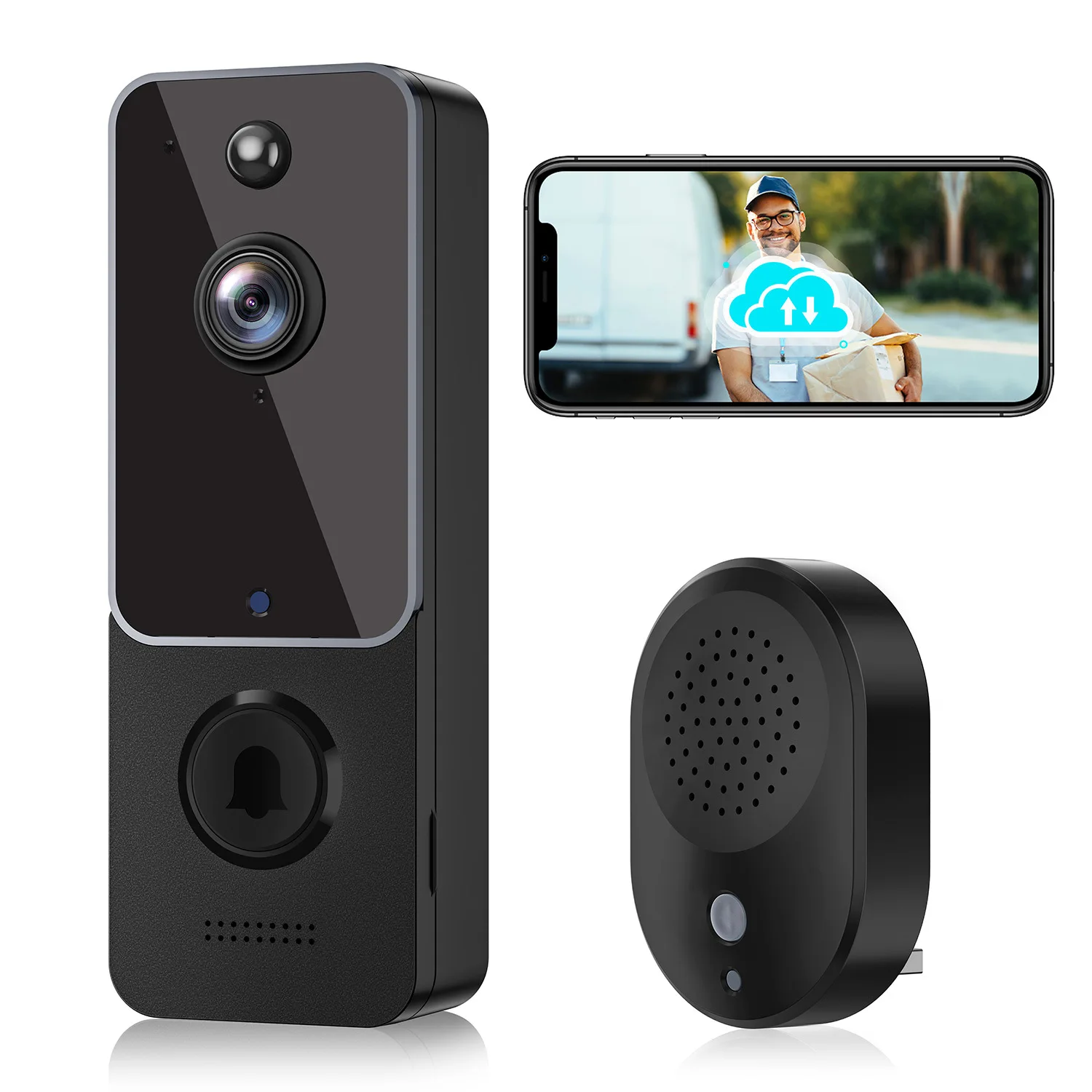 Smart WiFi Wireless Video Doorbell with AI Smart Human Detection HD Outdoor Door Bell Intercom Alarm Security Protectoin
Smart WiFi Wireless Video Doorbell with AI Smart Human Detection HD Outdoor Door Bell Intercom Alarm Security Protectoin