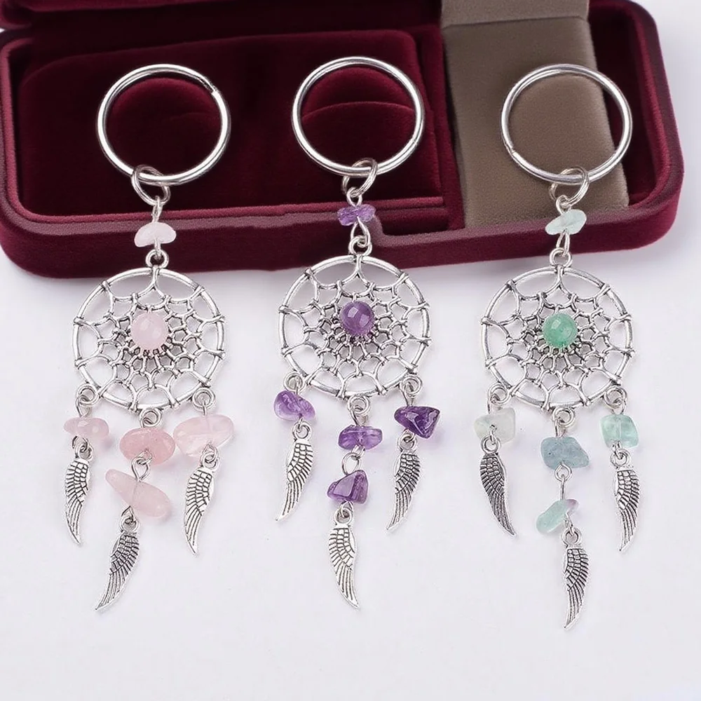 3 Pcs Natural Crystal Gravel Dream Catcher Keychain DreamCatcher Leaves Colorful Trendy Keyring Fashion Artistic Decor
3 Pcs Natural Crystal Gravel Dream Catcher Keychain DreamCatcher Leaves Colorful Trendy Keyring Fashion Artistic Decor