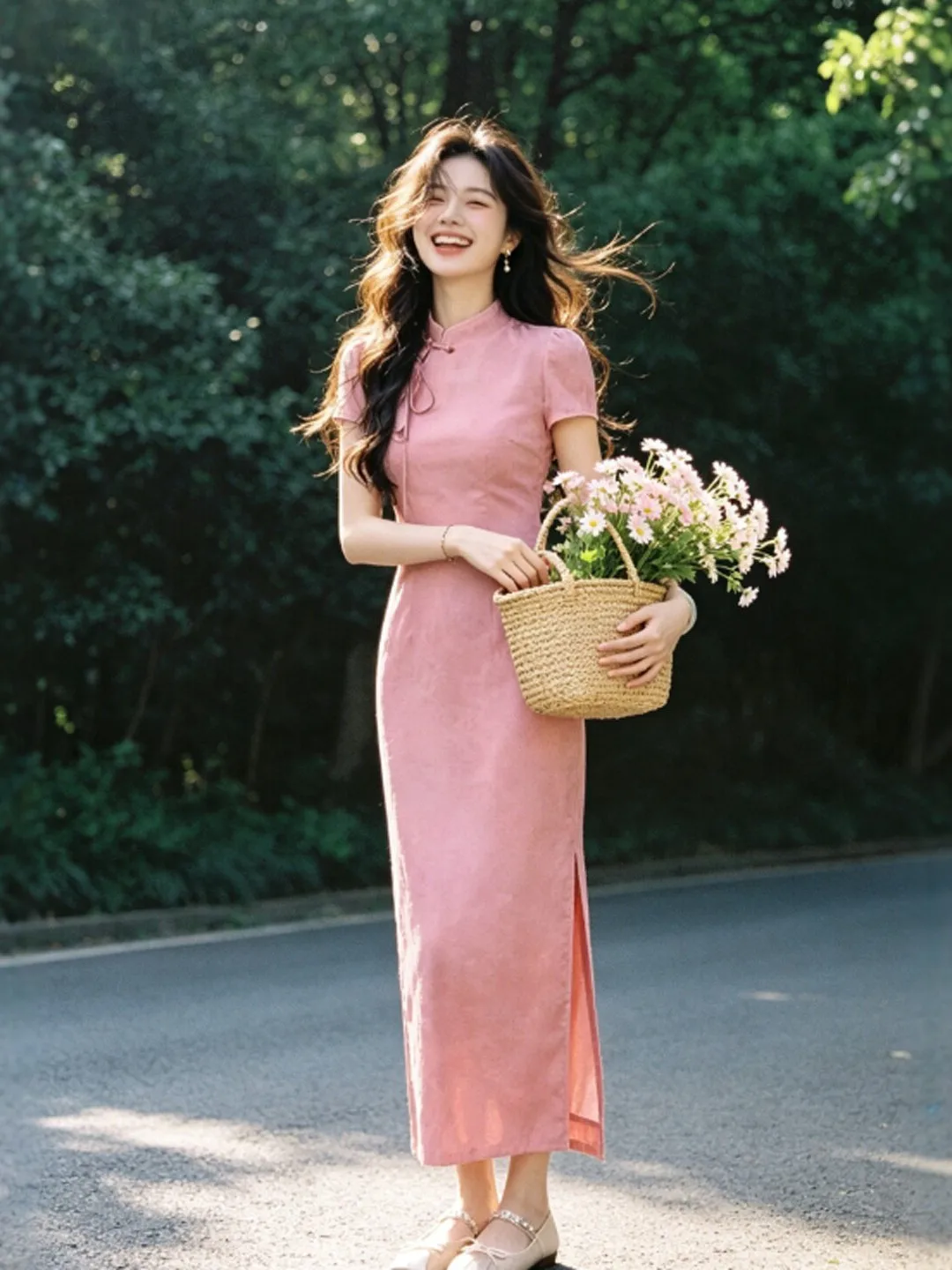 Retro Chinese Style Pink Stand Collar Qipao Dress Gentle Style Ultra Beautiful Short Sleeve Bodycon Long Dress Summer Women
Retro Chinese Style Pink Stand Collar Qipao Dress Gentle Style Ultra Beautiful Short Sleeve Bodycon Long Dress Summer Women