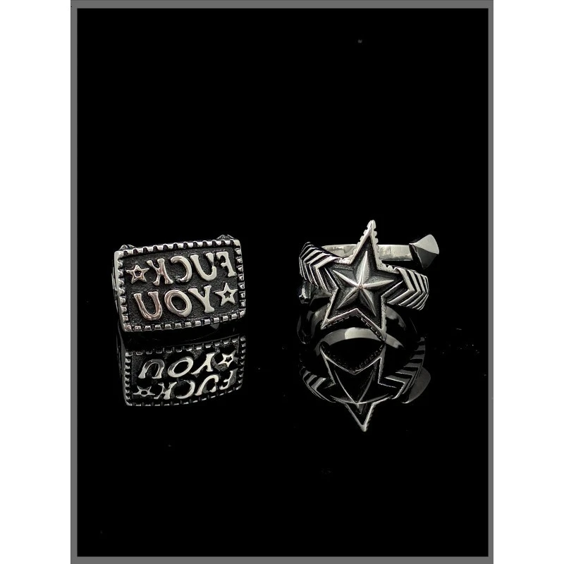 Letter Star Geometric Square European and American Titanium Steel Ring Punk Versatile Niche High Street Jewelry Trend Ring
Letter Star Geometric Square European and American Titanium Steel Ring Punk Versatile Niche High Street Jewelry Trend Ring