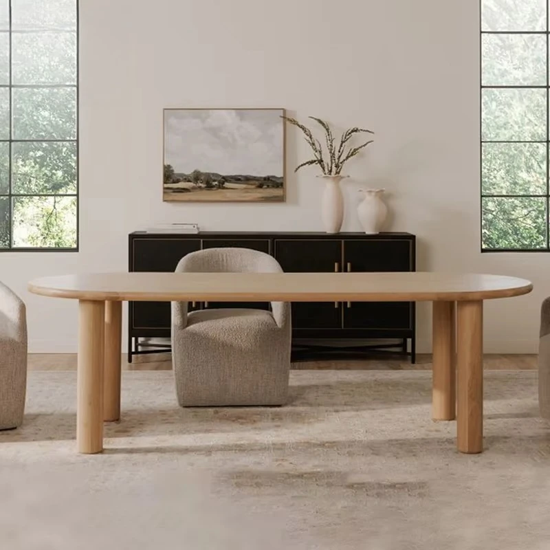 #Modern Home Dining Room Solid Wood Eat Domestic Long Oval Dining Table
#Modern Home Dining Room Solid Wood Eat Domestic Long Oval Dining Table