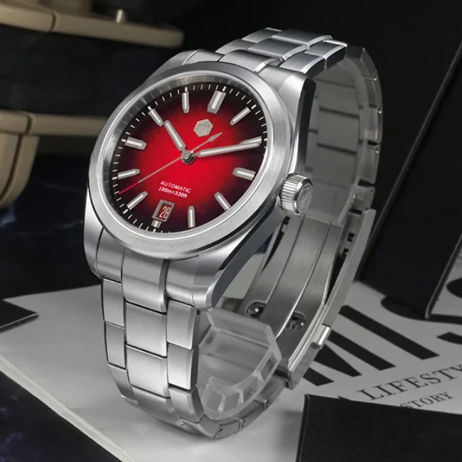 San Martin Men Automatic Watch 39mm Mechanical Wristwatch 10ATM Luminous Sapphire Gradient "JianZhan" Gada Dial Miyota 9015
San Martin Men Automatic Watch 39mm Mechanical Wristwatch 10ATM Luminous Sapphire Gradient "JianZhan" Gada Dial Miyota 9015