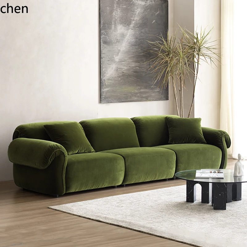 HXL retro sofa, antique module combination high backrest green sofa in the living room
HXL retro sofa, antique module combination high backrest green sofa in the living room