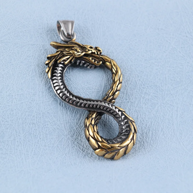 Copper electroplated with gold is selling well insDragon-shaped stainless steel Men's pendants are available in stock for wholes
Copper electroplated with gold is selling well insDragon-shaped stainless steel Men's pendants are available in stock for wholes