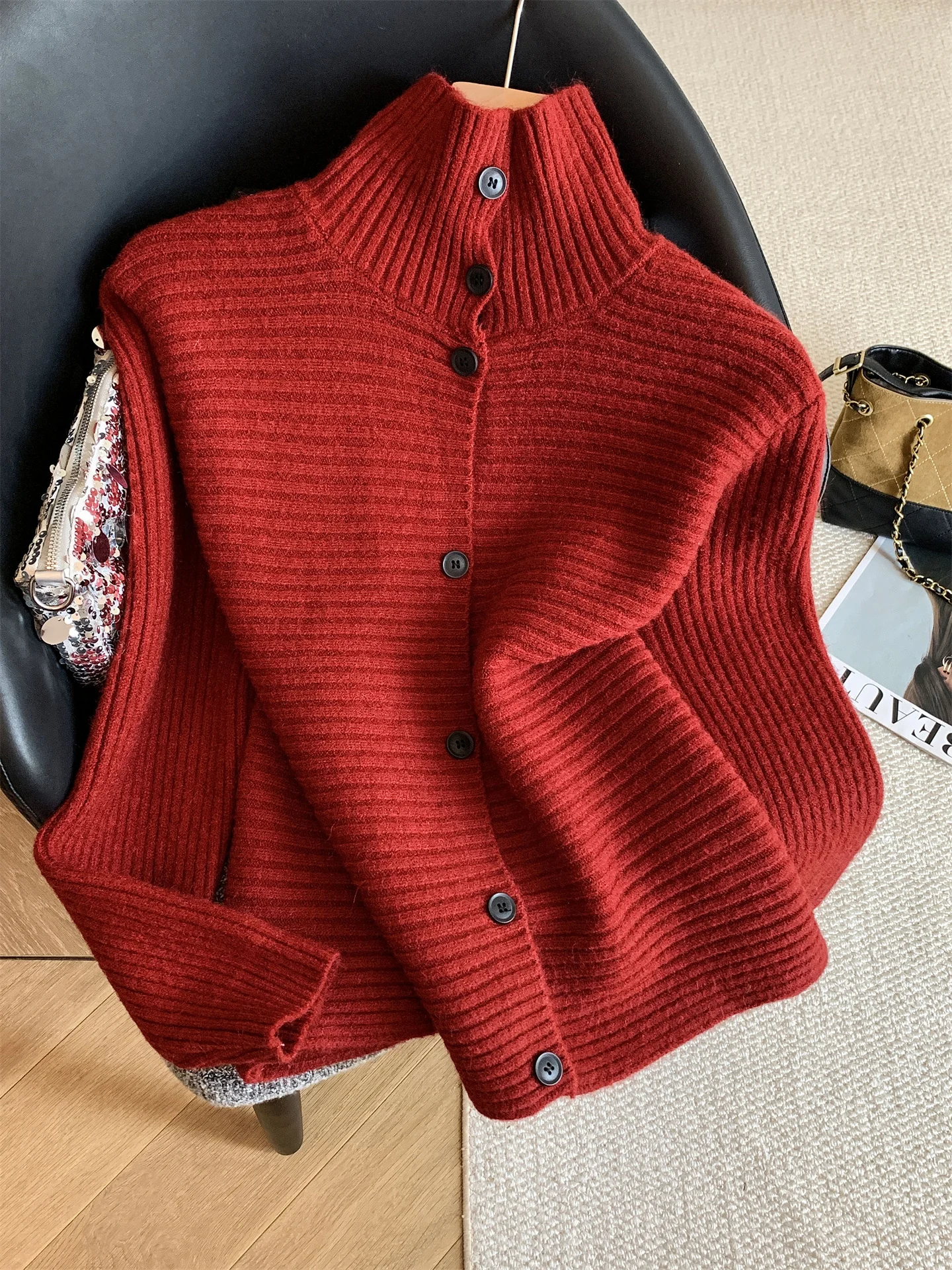 High-Ne Knitted Open Cardigan Sweater Women's Loose Layering Autumn Winter Faion Retro Sle Korean Version Long Sve
High-Ne Knitted Open Cardigan Sweater Women's Loose Layering Autumn Winter Faion Retro Sle Korean Version Long Sve