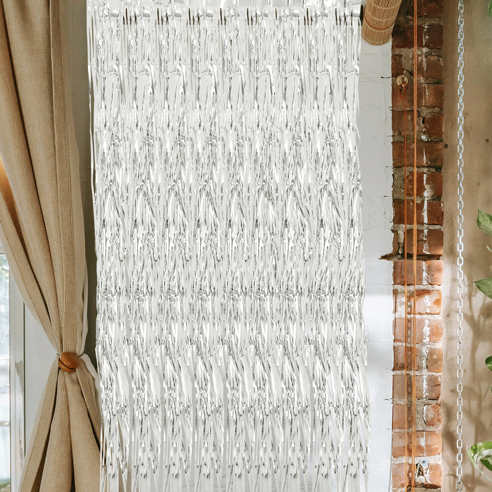 2pcs Fringe Curtain Shiny Tinsel Backdrop Metallic Party Decorations Silver 1m x 2m Door Wall Window Baby Shower Valentine
2pcs Fringe Curtain Shiny Tinsel Backdrop Metallic Party Decorations Silver 1m x 2m Door Wall Window Baby Shower Valentine