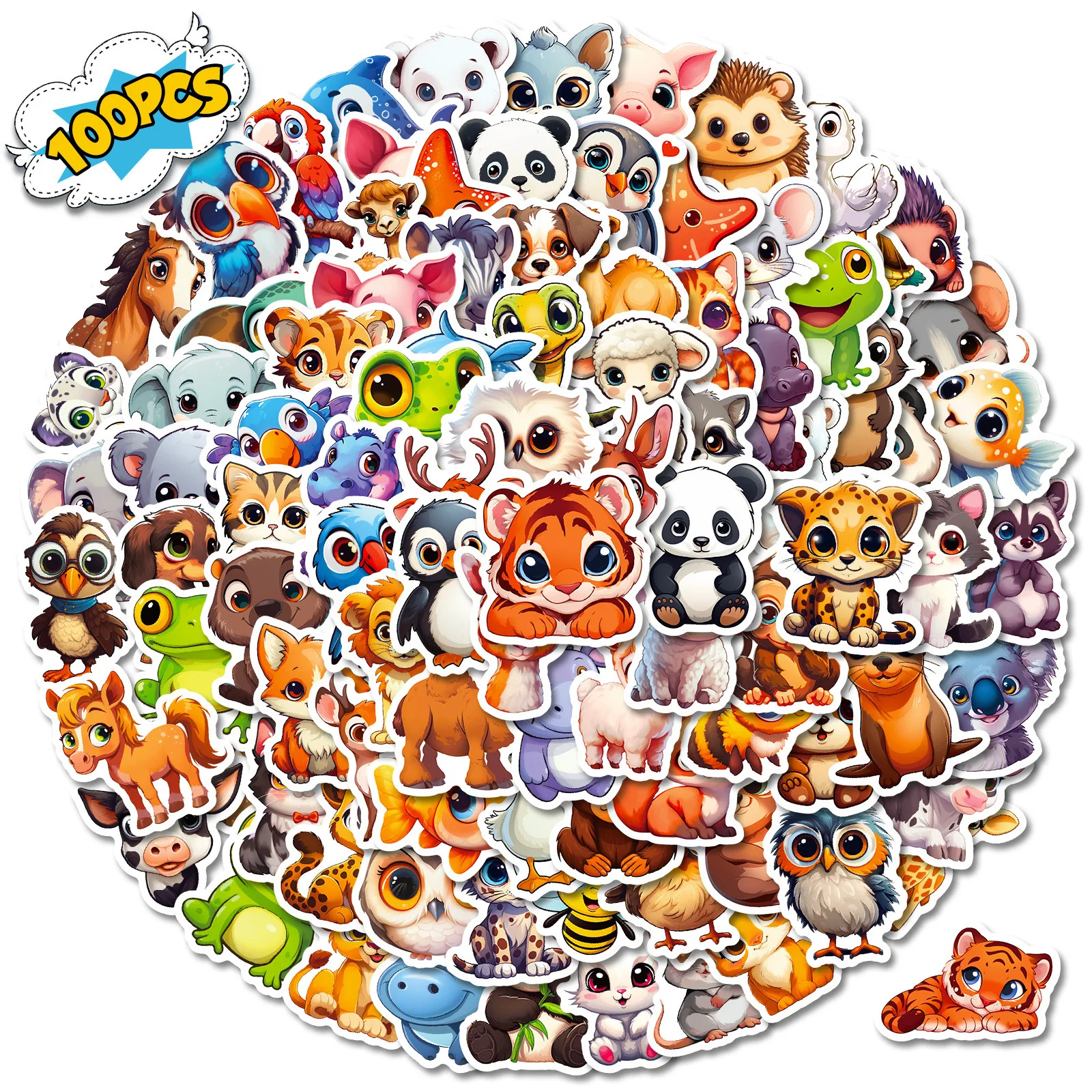100Pcs Cute Animal Stickers Big Eye Cartoon Zoo Vinyl Decals Waterproof Water Bottle Laptop Kids Toy Teacher Classroom Reward
100Pcs Cute Animal Stickers Big Eye Cartoon Zoo Vinyl Decals Waterproof Water Bottle Laptop Kids Toy Teacher Classroom Reward