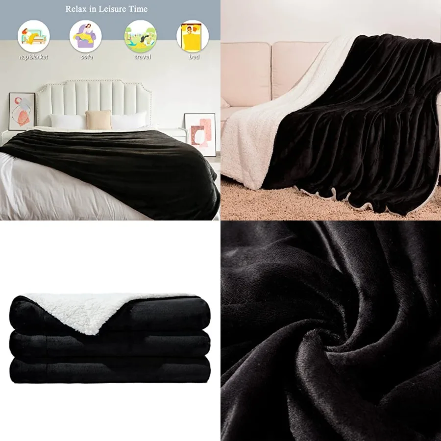 Sherpa Blanket Fleece Bed Blankets Soft and Warm Fuzzy Microfiber, 90x90
Sherpa Blanket Fleece Bed Blankets Soft and Warm Fuzzy Microfiber, 90x90