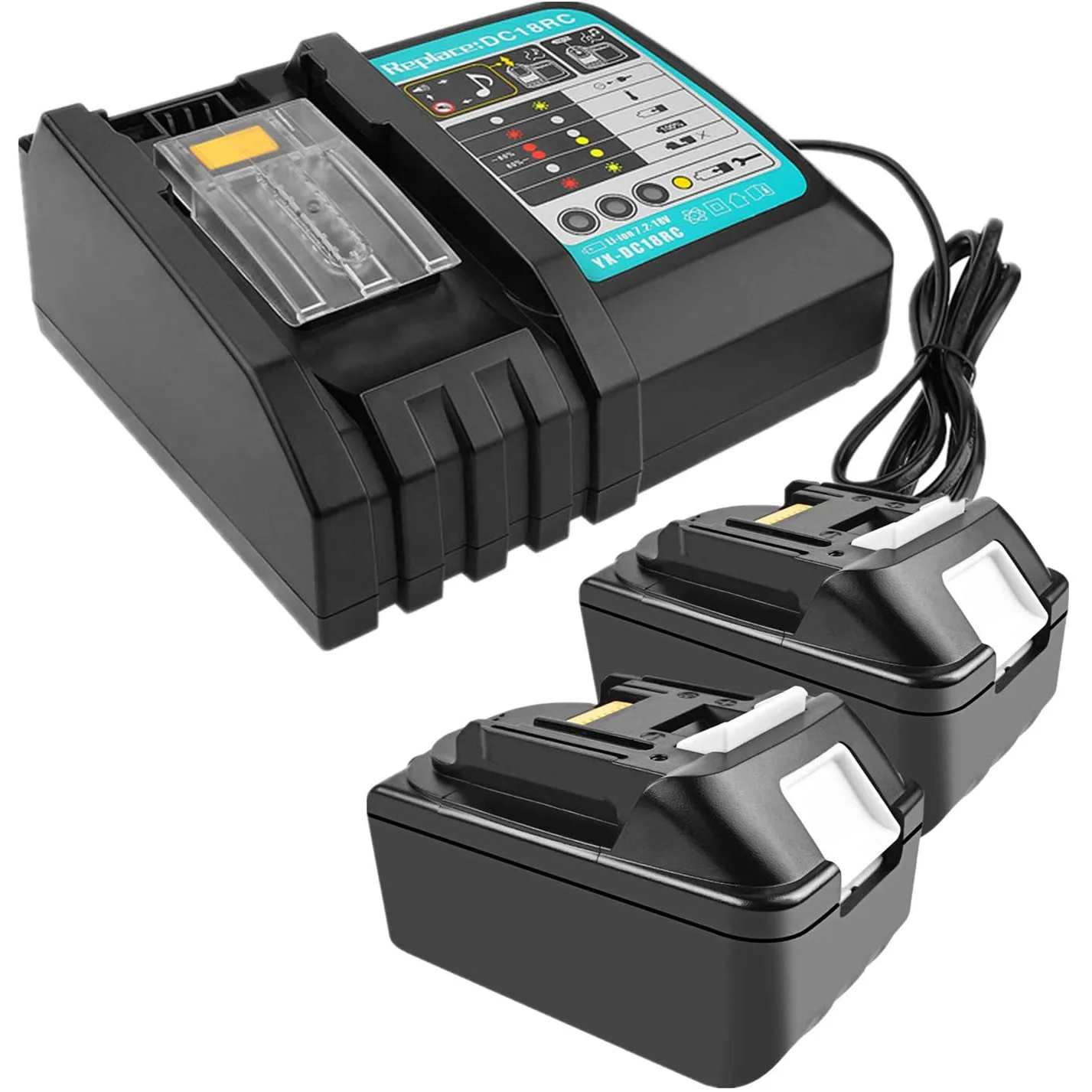 Li-Ion Battery Charger 3A Charging Current for Makit 14.4V 18V Bl1830 Bl1430 Dc18Rc Dc18Ra Power Tools Dc18Rc Charge
Li-Ion Battery Charger 3A Charging Current for Makit 14.4V 18V Bl1830 Bl1430 Dc18Rc Dc18Ra Power Tools Dc18Rc Charge