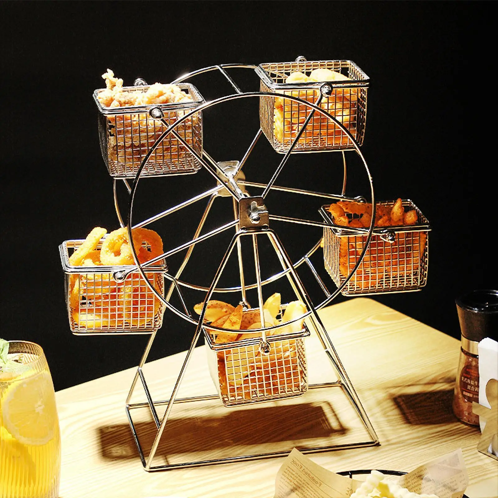 Wheel Rotating Snacks Serving Tray for Chicken Fruit Snacks 
Wheel Rotating Snacks Serving Tray for Chicken Fruit Snacks