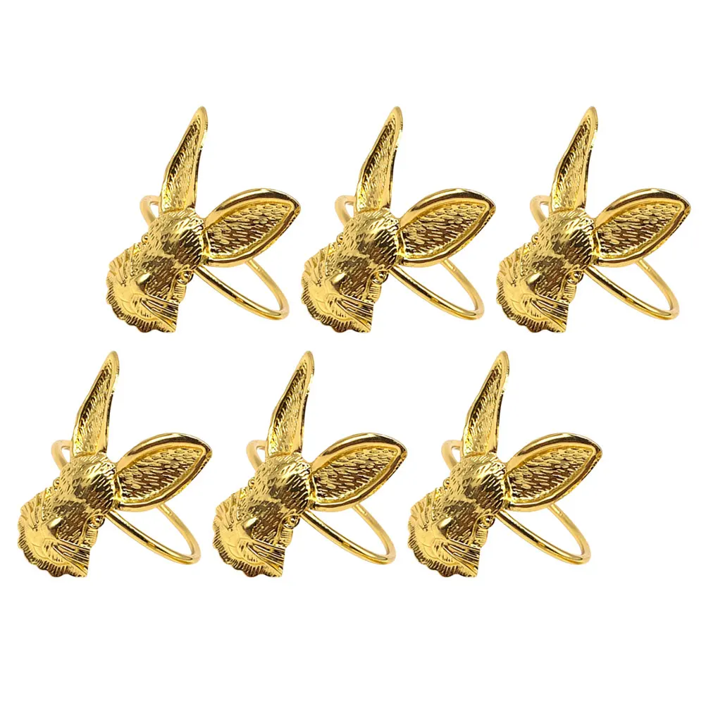 6pcs Bunny Ear Napkin Rings Elegant Metal Alloy Decorative Buckle for Party Home Restaurant Easter Themed Table Setting Gifts 
6pcs Bunny Ear Napkin Rings Elegant Metal Alloy Decorative Buckle for Party Home Restaurant Easter Themed Table Setting Gifts
