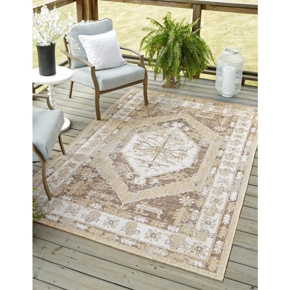 valeria traditional outdoor area rug, 10' x 14', natural and ivory tones
valeria traditional outdoor area rug, 10' x 14', natural and ivory tones