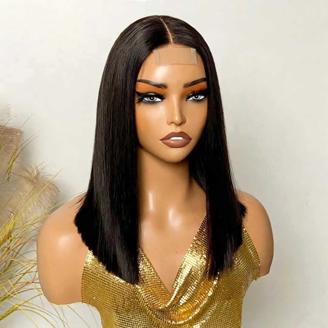 2x6 Kim K Lace Closure Bob Wig, Vietnamese Double Drawn Bone Straight Human Hair Short Bob Wig Pre Plucked Natural Black
2x6 Kim K Lace Closure Bob Wig, Vietnamese Double Drawn Bone Straight Human Hair Short Bob Wig Pre Plucked Natural Black