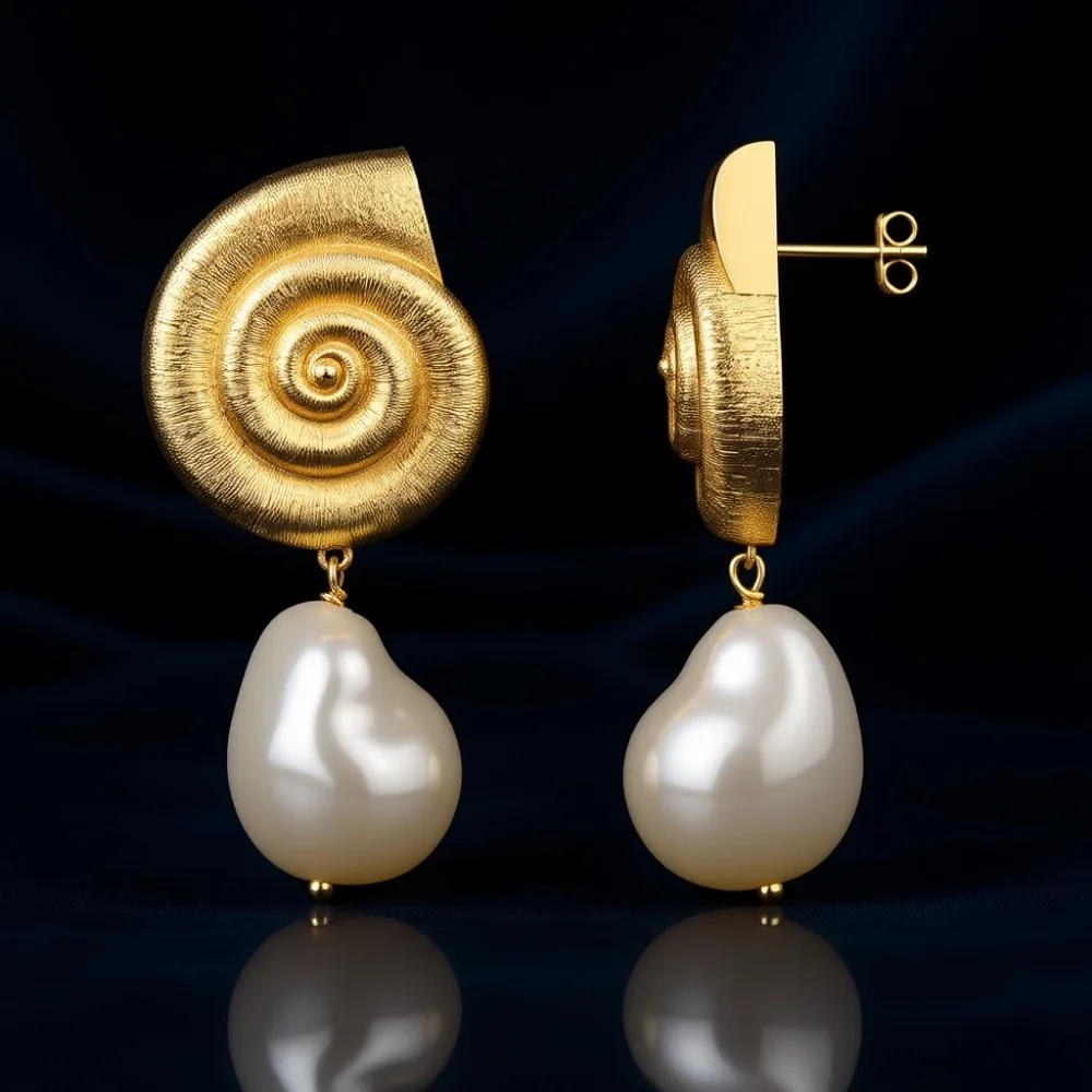 Серьги-ракушки из стерлингового серебра с позолотой 14K, инкрустированные кубическим цирконием и жемчугом, для женщин
Серьги-ракушки из стерлингового серебра с позолотой 14K, инкрустированные кубическим цирконием и жемчугом, для женщин