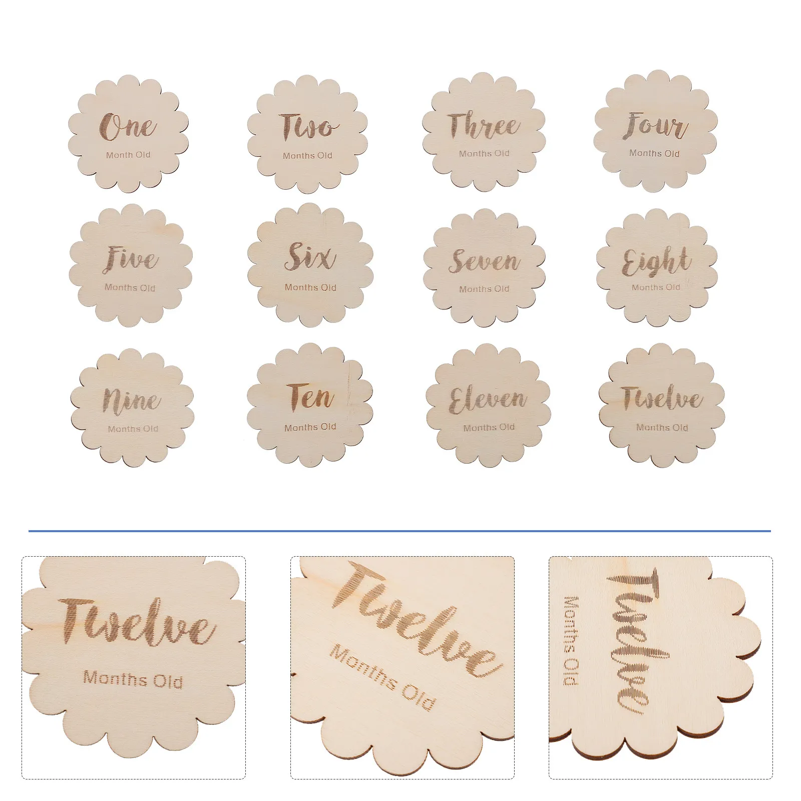 12Pcs Growth Commemorative Cards Wooden Milestone Photo Props Full Month Celebration Cards Birthday Keepsake
12Pcs Growth Commemorative Cards Wooden Milestone Photo Props Full Month Celebration Cards Birthday Keepsake