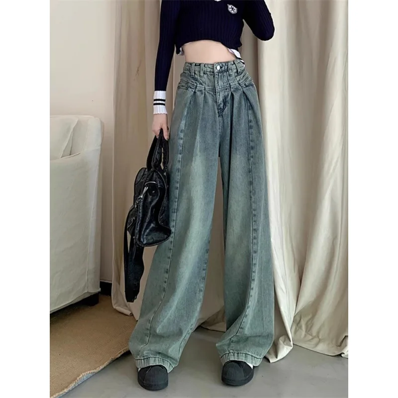 Slimming and flattering wide-leg high-waisted jeans for women with a pear-shaped figure, new spring and autumn loose-fitting flo
Slimming and flattering wide-leg high-waisted jeans for women with a pear-shaped figure, new spring and autumn loose-fitting flo