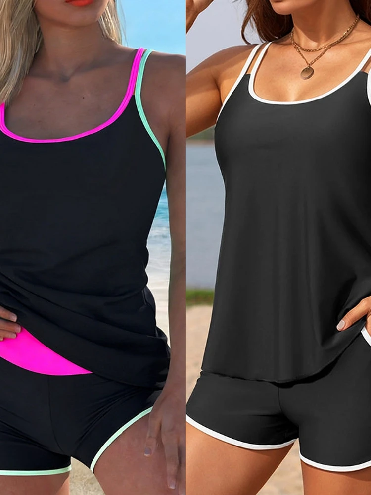 Сексуальный раздельный купальник-танкини с цветовыми блоками, двойными бретелями, женские шорты, повседневный купальник для серфинга с подкладкой на груди
Сексуальный раздельный купальник-танкини с цветовыми блоками, двойными бретелями, женские шорты, повседневный купальник для серфинга с подкладкой на груди