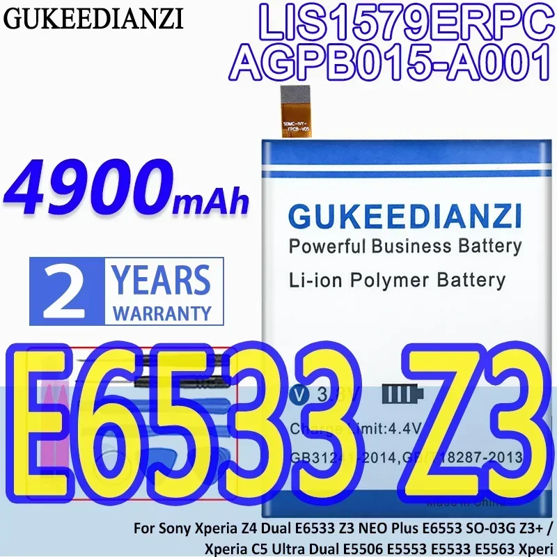 LIS1579ERPC/AGPB015-A001 4900mAh For Sony Xperia Z4 Dual E6533 Z3 NEO Plus Z3+ /Xperia C5 Ultra Dual E5506 Mobile Phone Battery
LIS1579ERPC/AGPB015-A001 4900mAh For Sony Xperia Z4 Dual E6533 Z3 NEO Plus Z3+ /Xperia C5 Ultra Dual E5506 Mobile Phone Battery