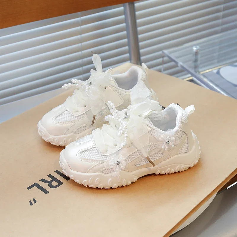 Children's Sneakers Sweet Lace Bowknot Girls School Princess Shoes Mesh Breathable Kids Causal Sneakers Spring Autumn Non-slip
Children's Sneakers Sweet Lace Bowknot Girls School Princess Shoes Mesh Breathable Kids Causal Sneakers Spring Autumn Non-slip