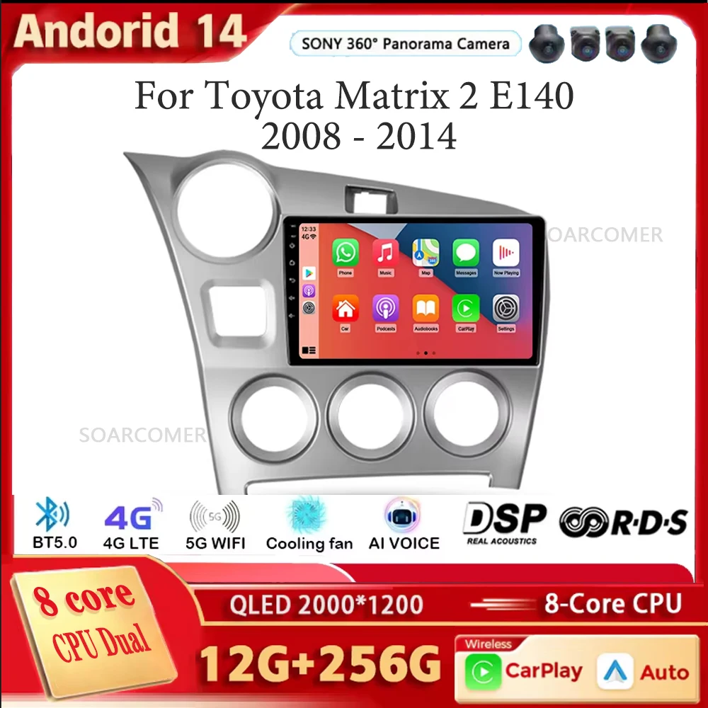 9 дюймов Android 14 для Toyota Matrix 2 E140 2008-2014 Автомобильное авторадио Мультимедийный плеер Видео Carplay Аудио GPS 360 Камера WIFI 4G
9 дюймов Android 14 для Toyota Matrix 2 E140 2008-2014 Автомобильное авторадио Мультимедийный плеер Видео Carplay Аудио GPS 360 Камера WIFI 4G